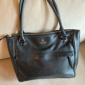 Authentic Kate Spade pebbled leather shoulder bag, black